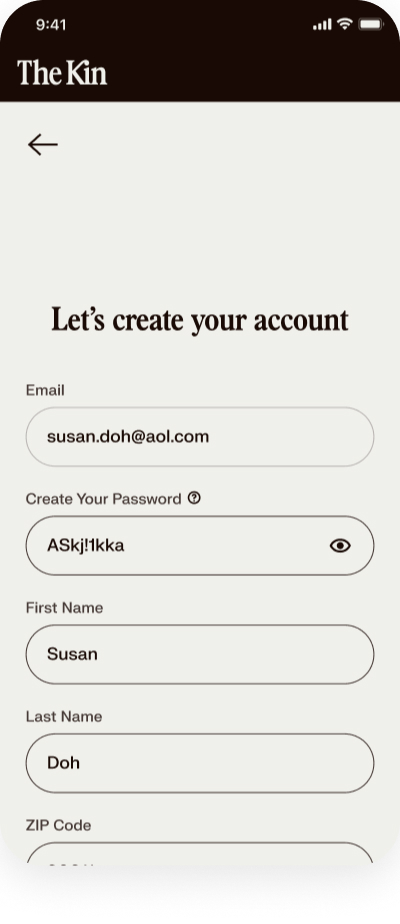 Step 2: create your account