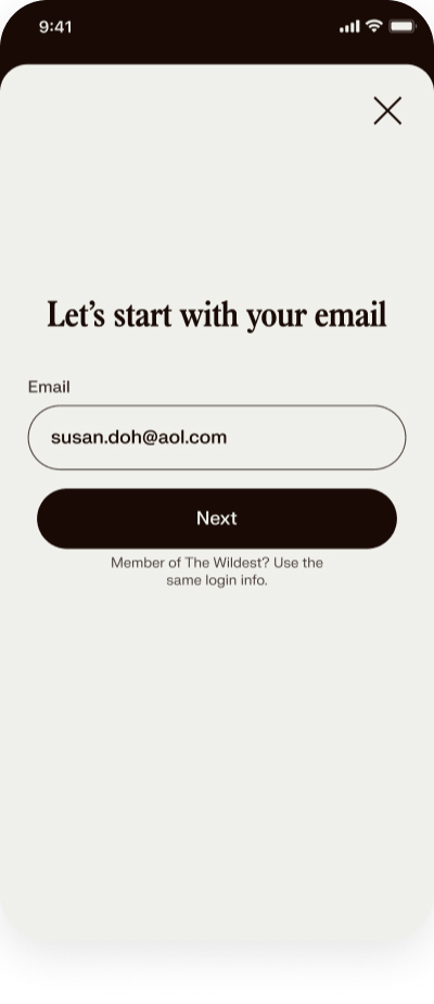 Step 1: enter your email